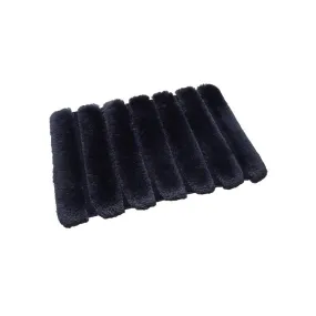 Ribbed Pearl Plush 17" x 24" Memory Foam Luxurious Navy Bath Mat