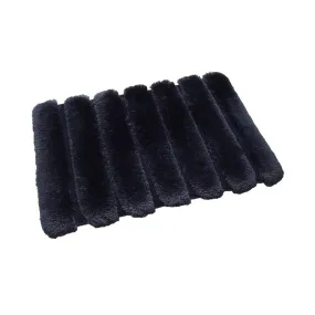 Ribbed Pearl Plush 20" x 30" Memory Foam Luxurious Navy Bath Mat