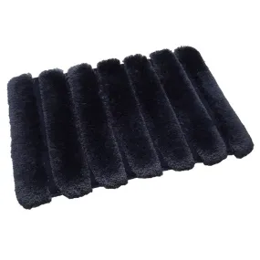 Ribbed Pearl Plush 23" x 38" Memory Foam Luxurious Navy Bath Mat