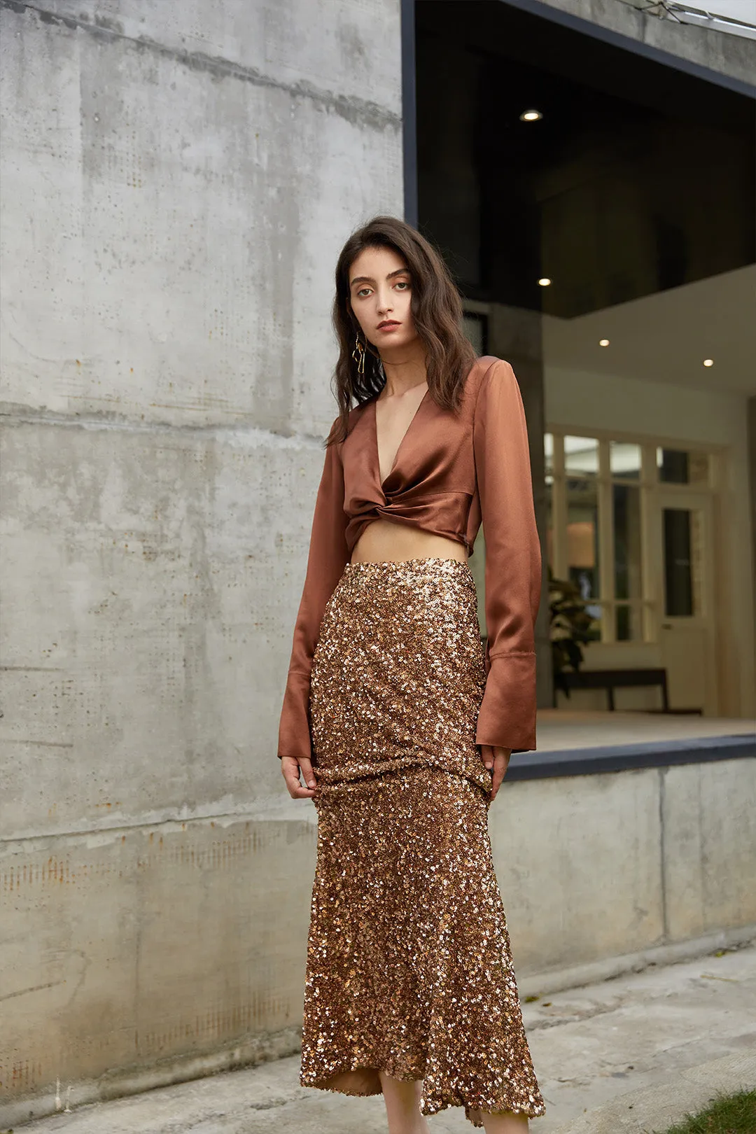 Rose gold sequin skirt | Sexy skirt | Party skirt
