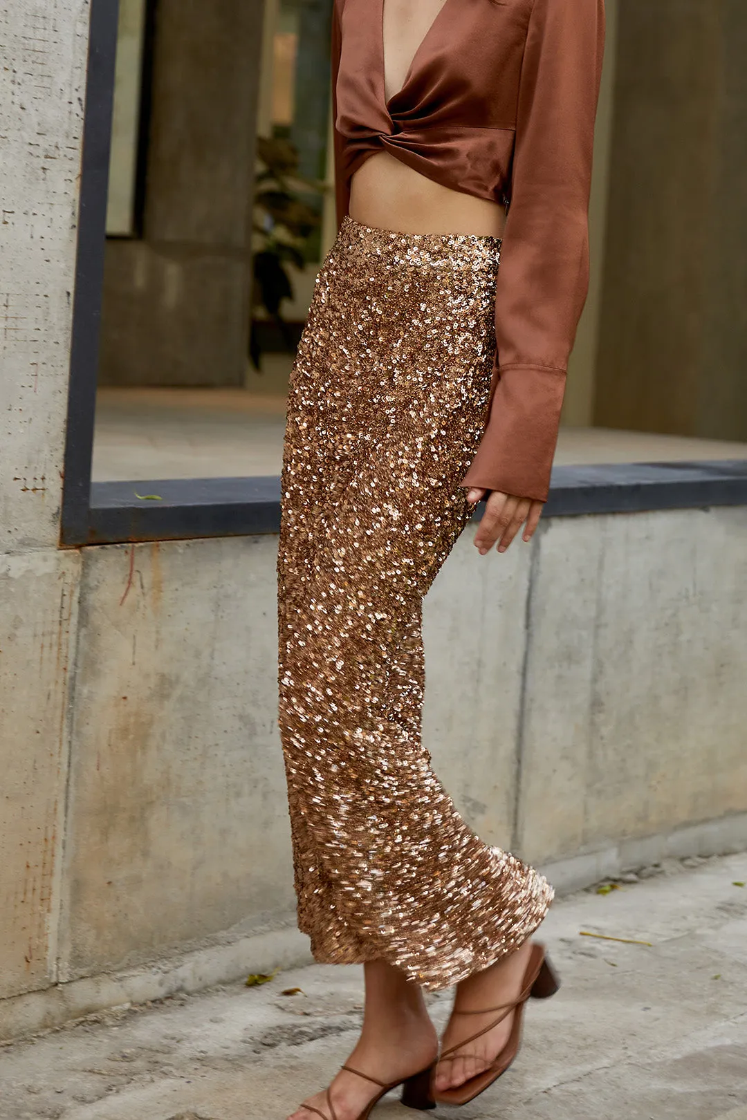 Rose gold sequin skirt | Sexy skirt | Party skirt