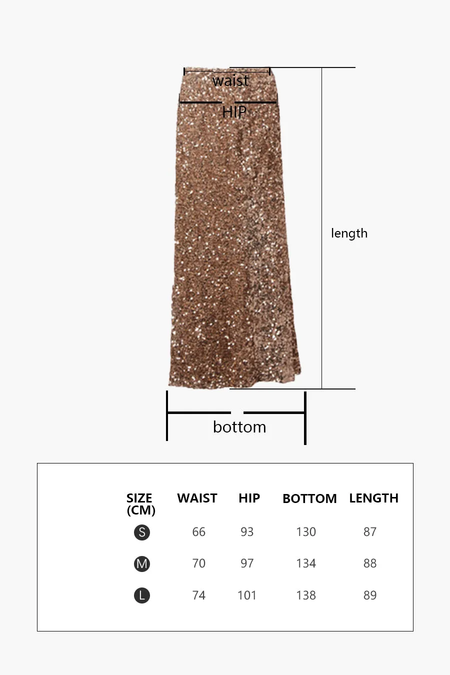 Rose gold sequin skirt | Sexy skirt | Party skirt