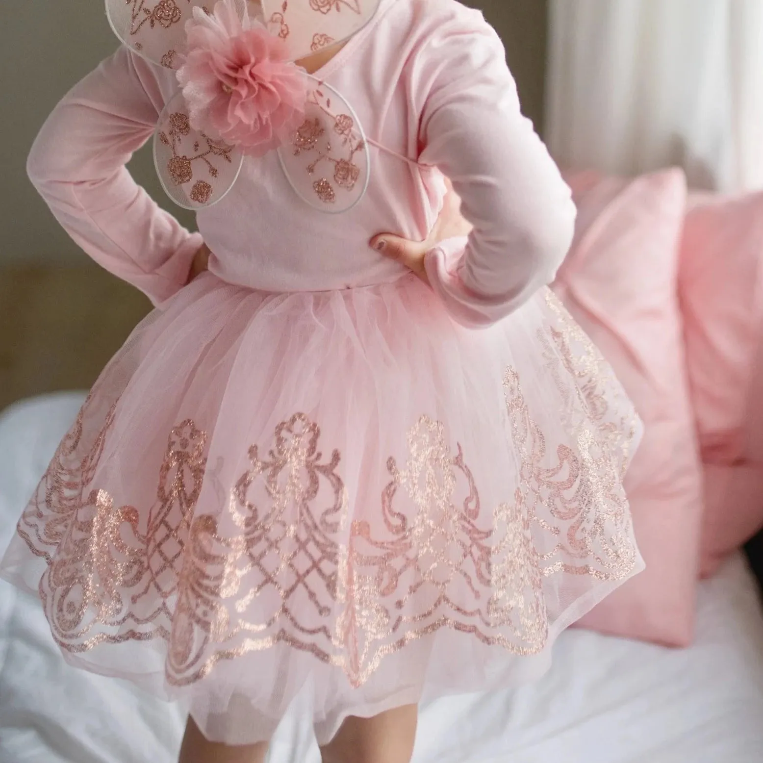 Rose Gold Tutu & Wings Set