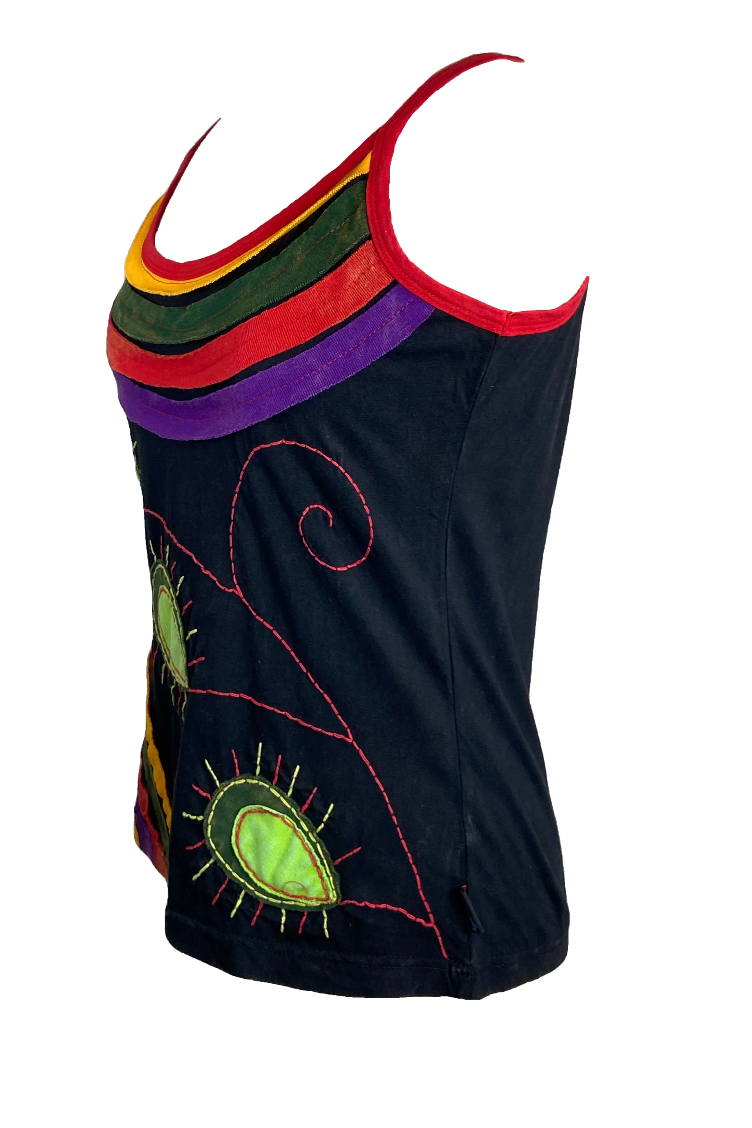 RTK 001 Rib Bohemian Feather Tank Cami Top
