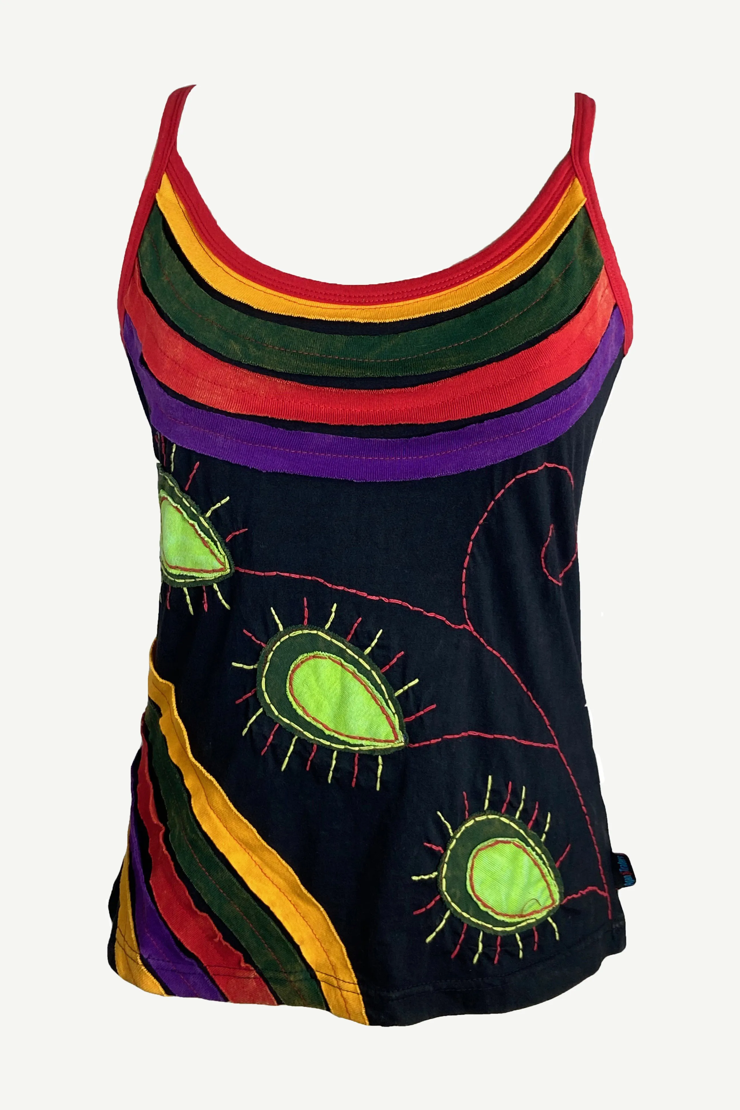 RTK 001 Rib Bohemian Feather Tank Cami Top