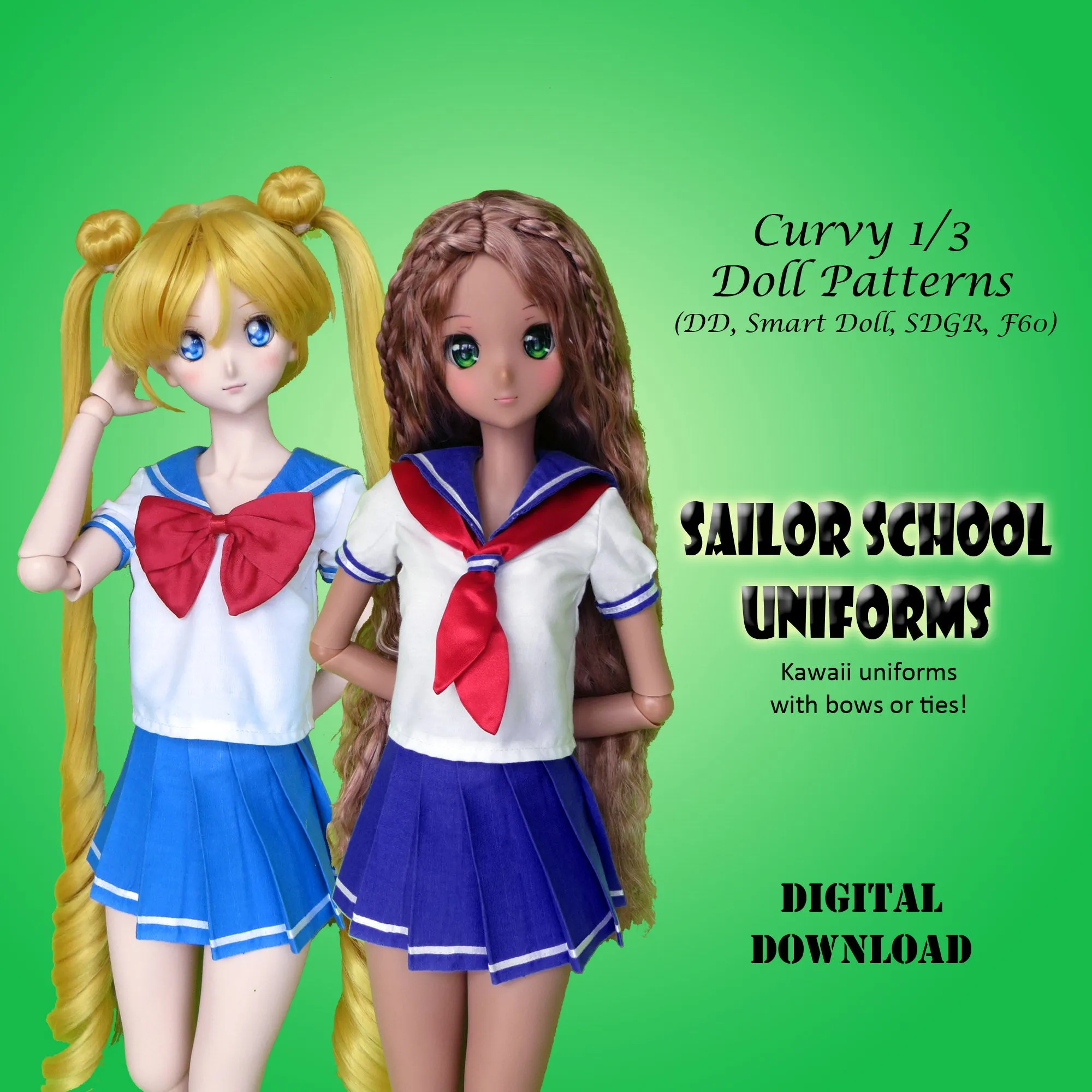 Sailor School Uniforms for Dollfie Dream Smart Doll 1/3 BJD