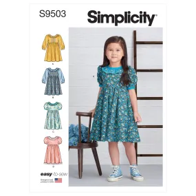 Simplicity Sewing Pattern 9503 Childrens Dresses