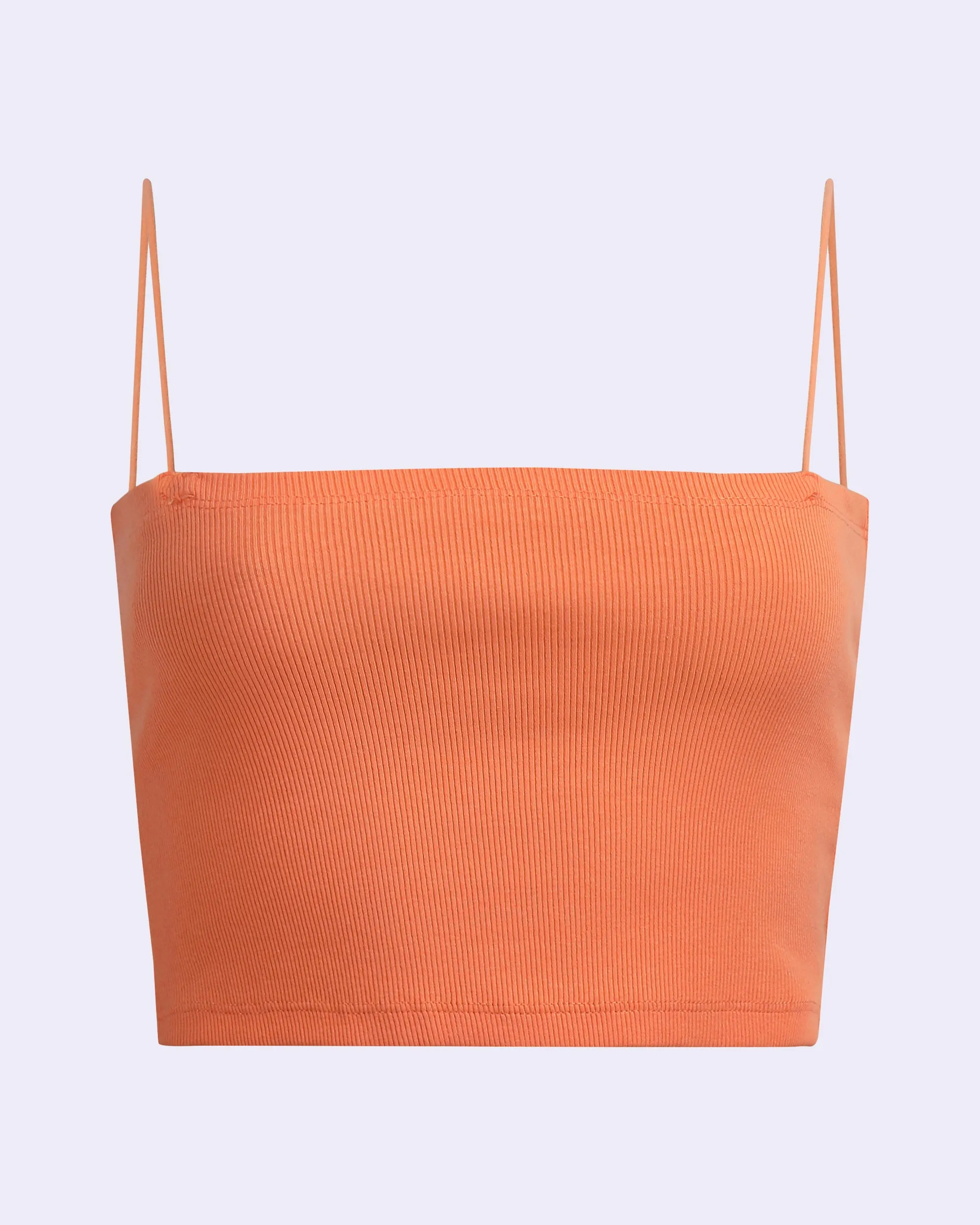 SPAGHETTI STRAP RIBBED CROP TOP