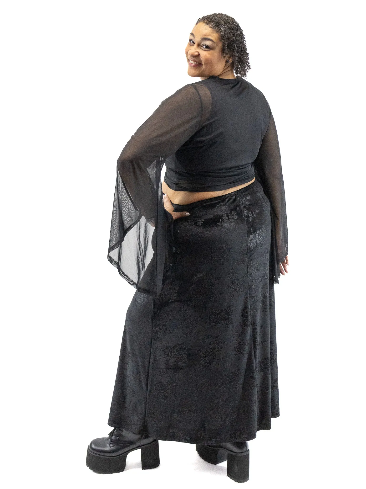 Tam Velvet Jacquard Maxi Skirt