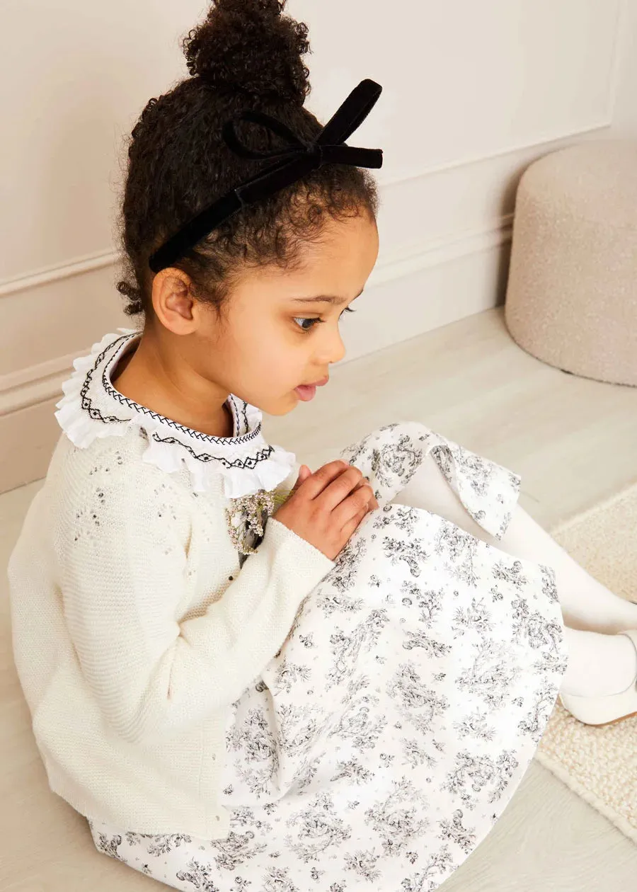 The Black and White Toile Dress Baby Girl Look