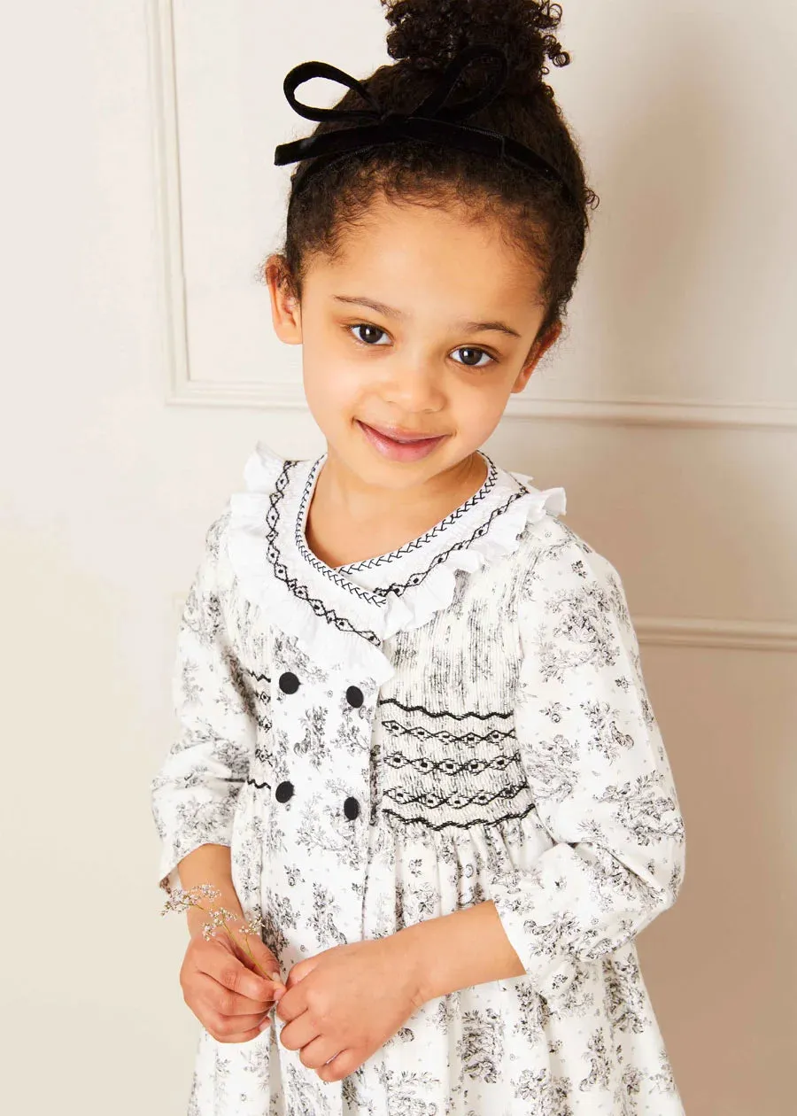 The Black and White Toile Dress Baby Girl Look