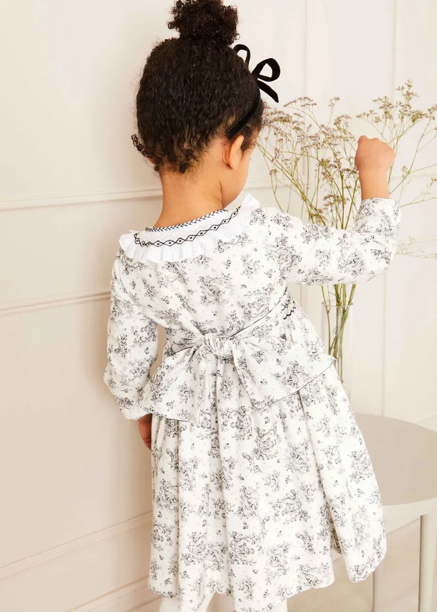 The Black and White Toile Dress Baby Girl Look