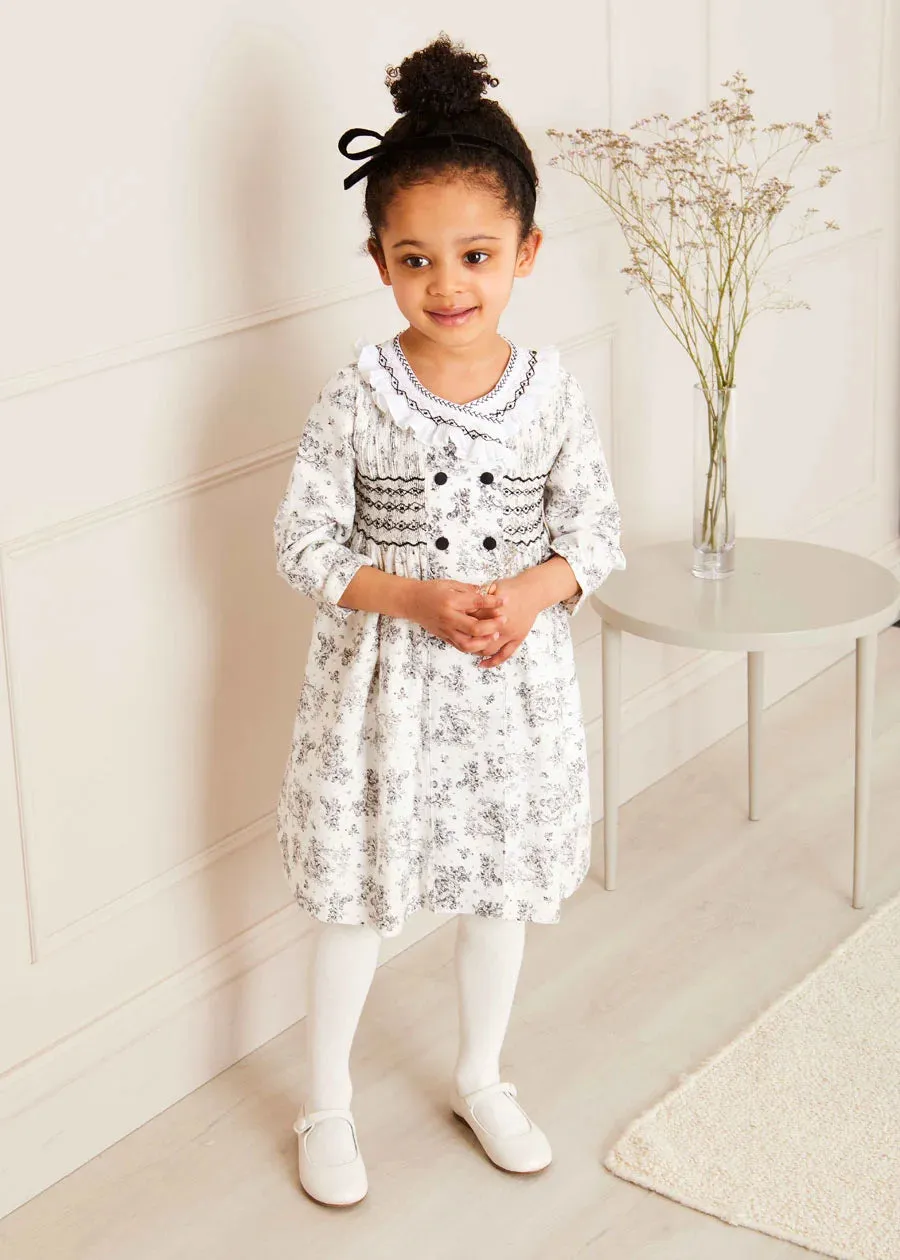 The Black and White Toile Dress Baby Girl Look