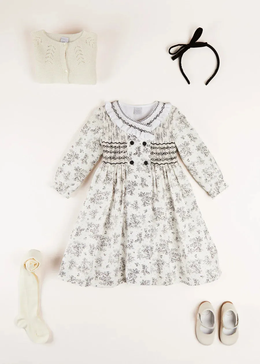 The Black and White Toile Dress Baby Girl Look