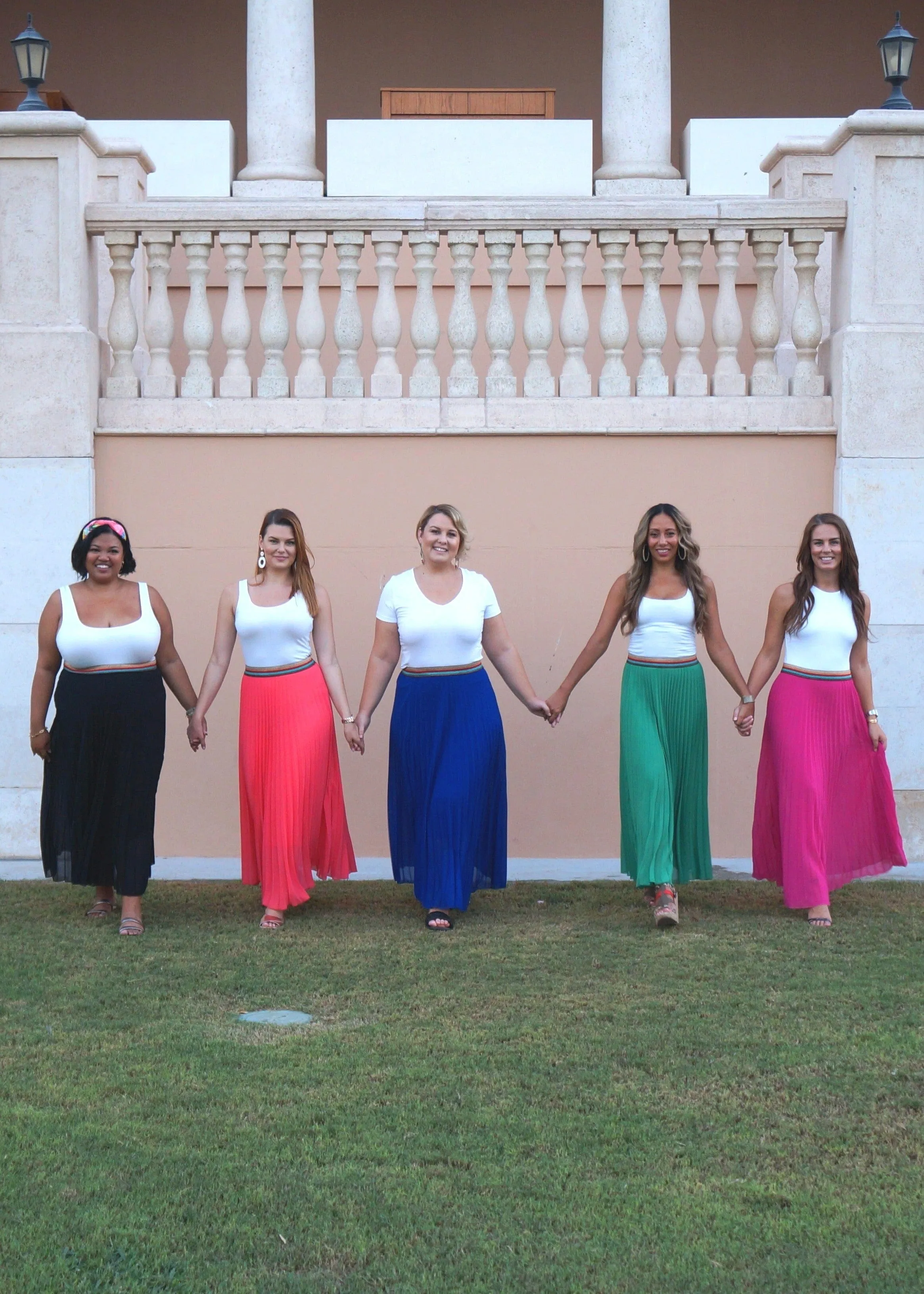 The Rainbow Pleated Skirt - Fuschia