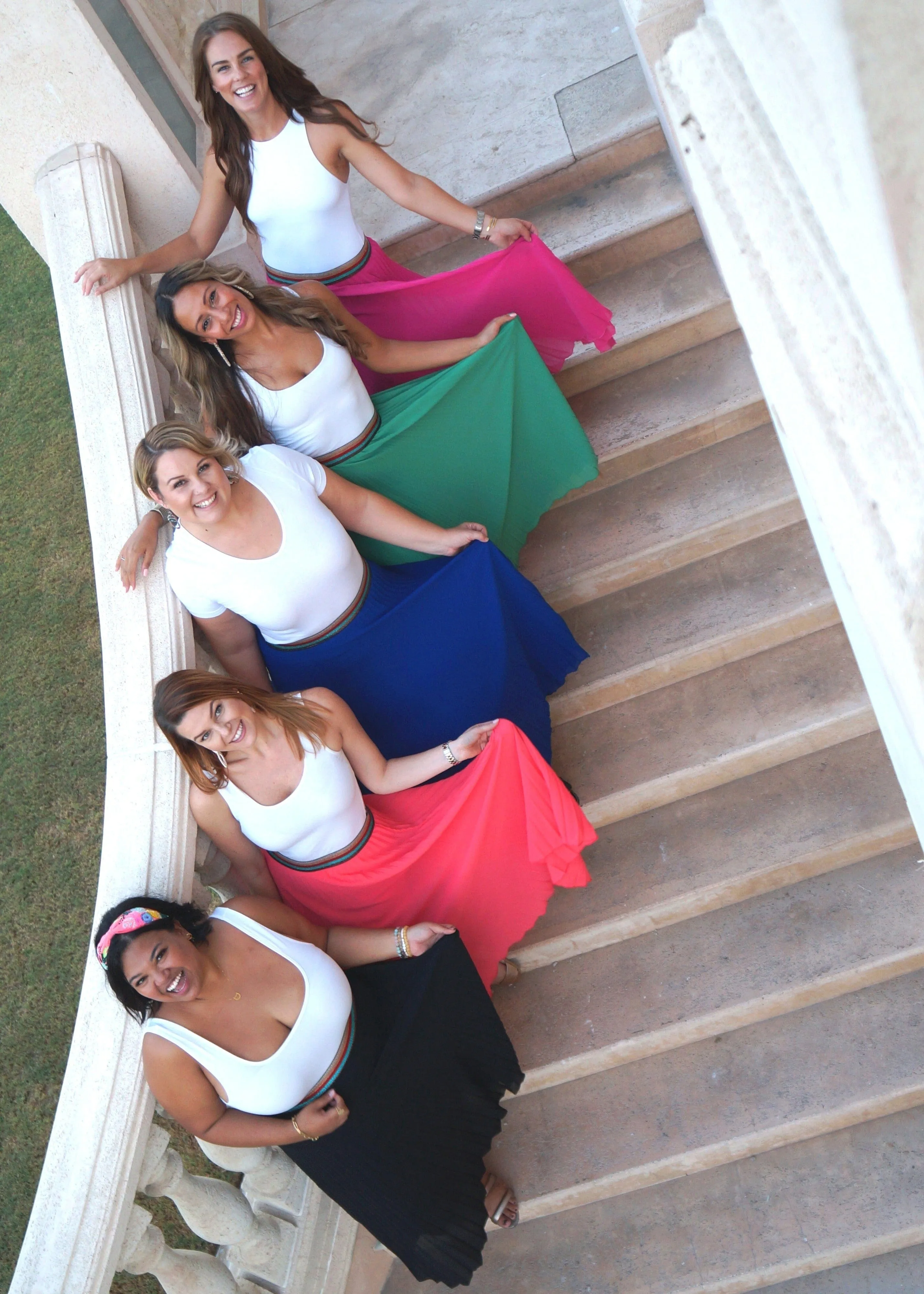 The Rainbow Pleated Skirt - Fuschia