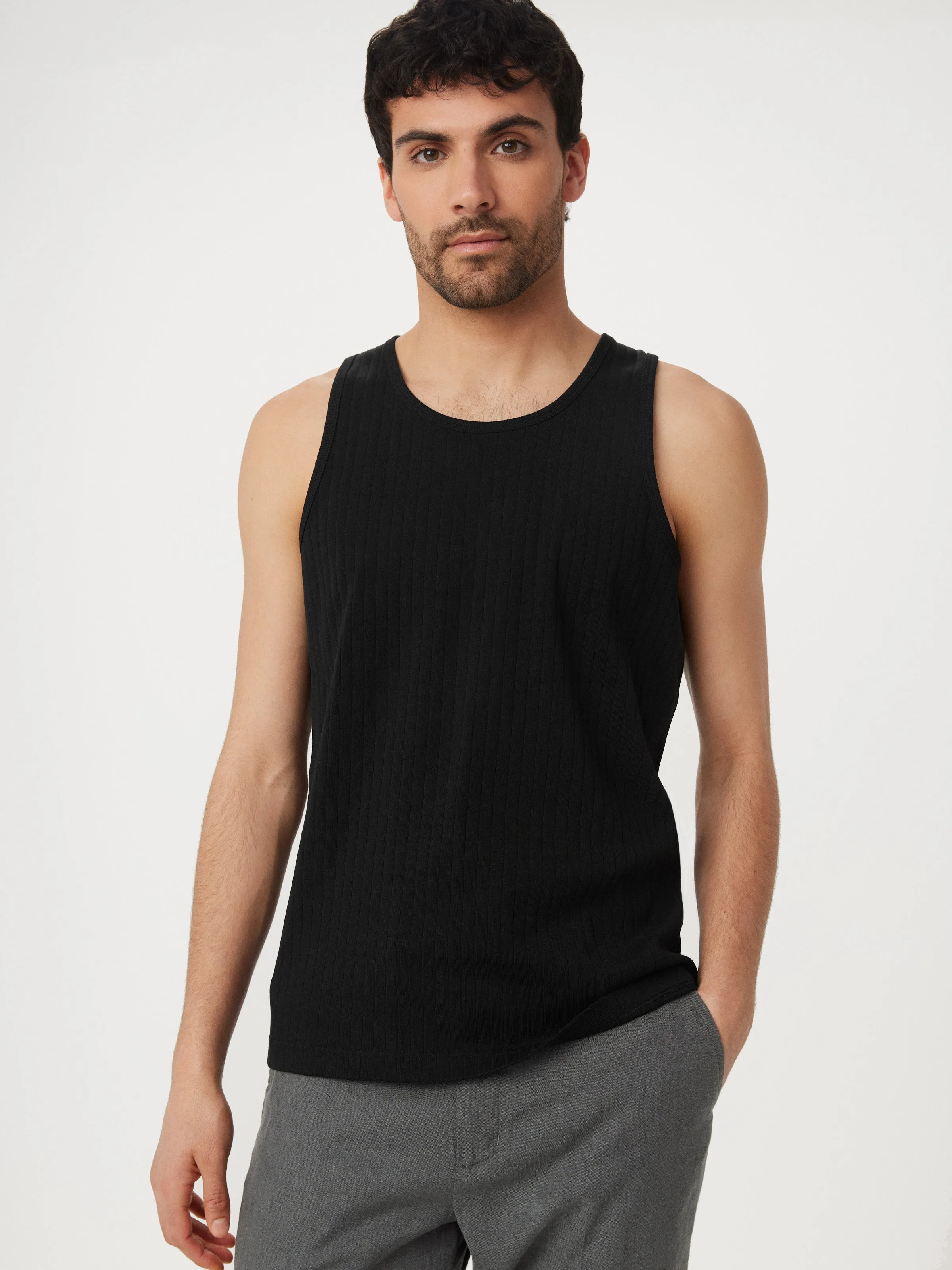 The Ribbed Tank in Black