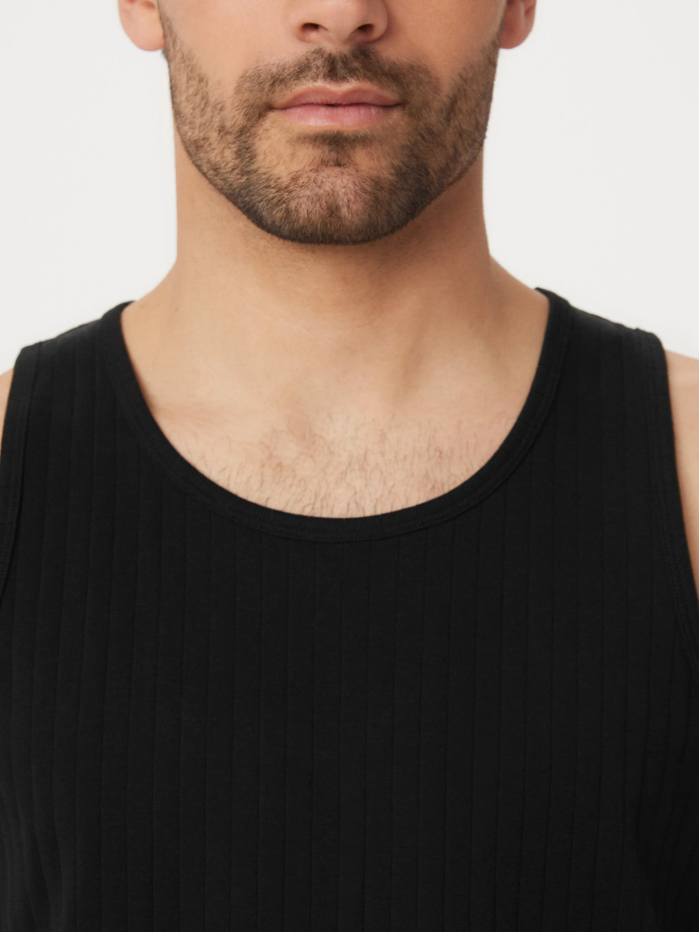 The Ribbed Tank in Black