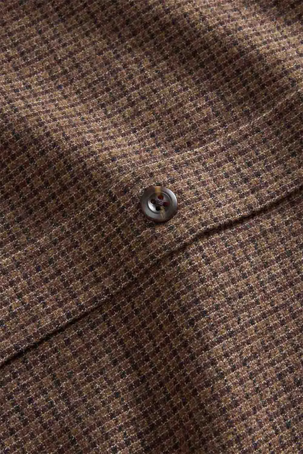 THE SADDLER SHIRT Burnt Caramel Check Wool