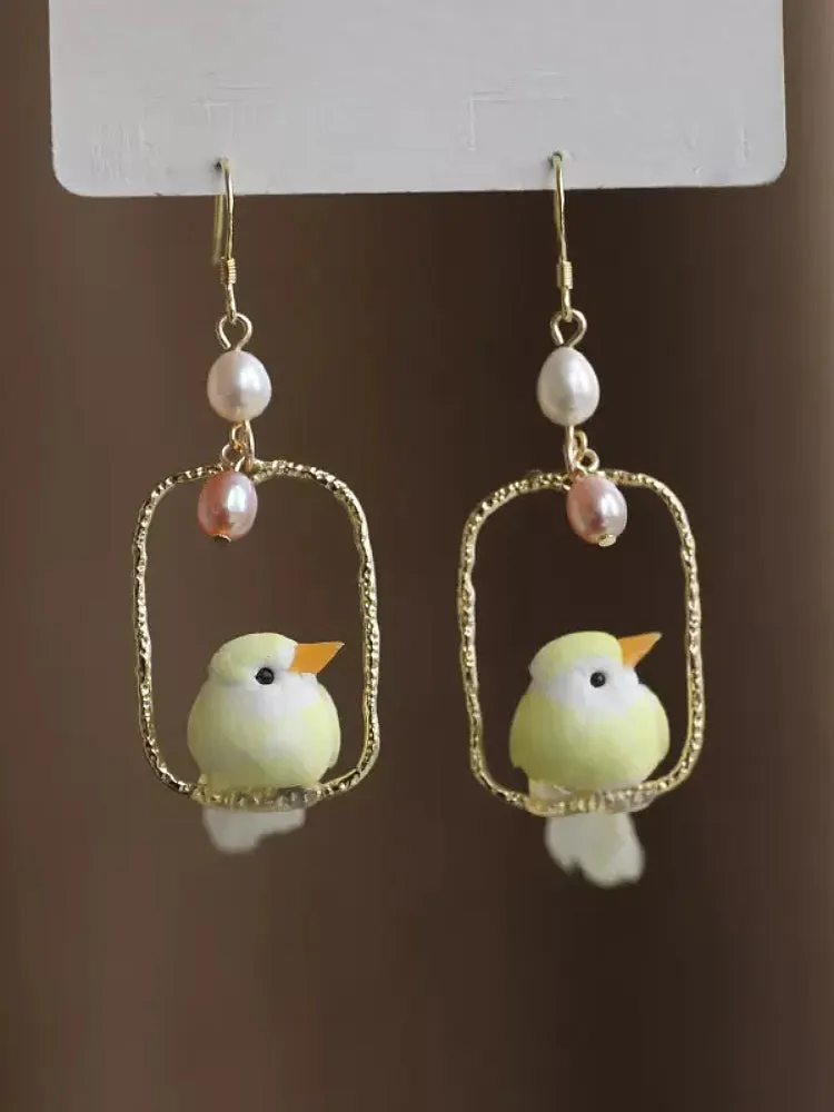 Tiny Tweet Bird Earrings & Clips