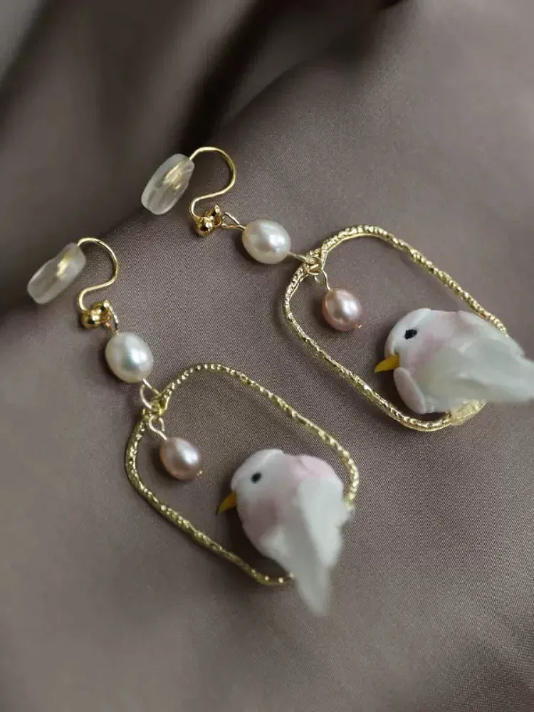 Tiny Tweet Bird Earrings & Clips
