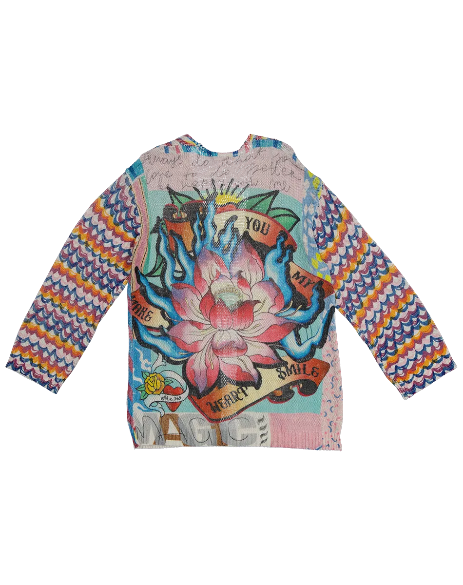 Victoria Magic Linen Printed Cardigan