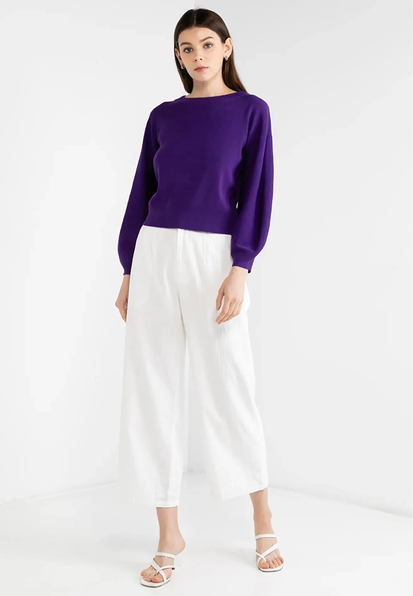 VOIR JEANS Hey Summer Collection: Plain Solid Colour Knitted Sweatshirt