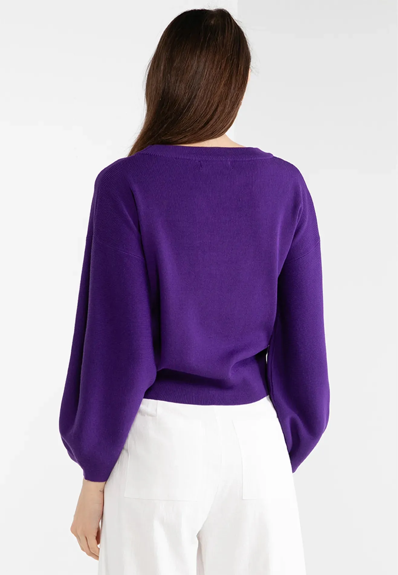 VOIR JEANS Hey Summer Collection: Plain Solid Colour Knitted Sweatshirt