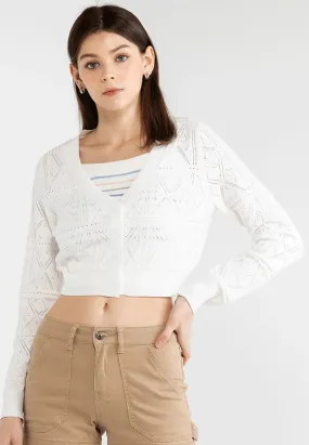 VOIR JEANS Hey Summer Collection: V-Neck Cropped Knitted Cardigan
