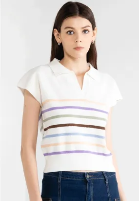 VOIR JEANS Hey Summer Collection: V-Neck Short Sleeves Boxy Top