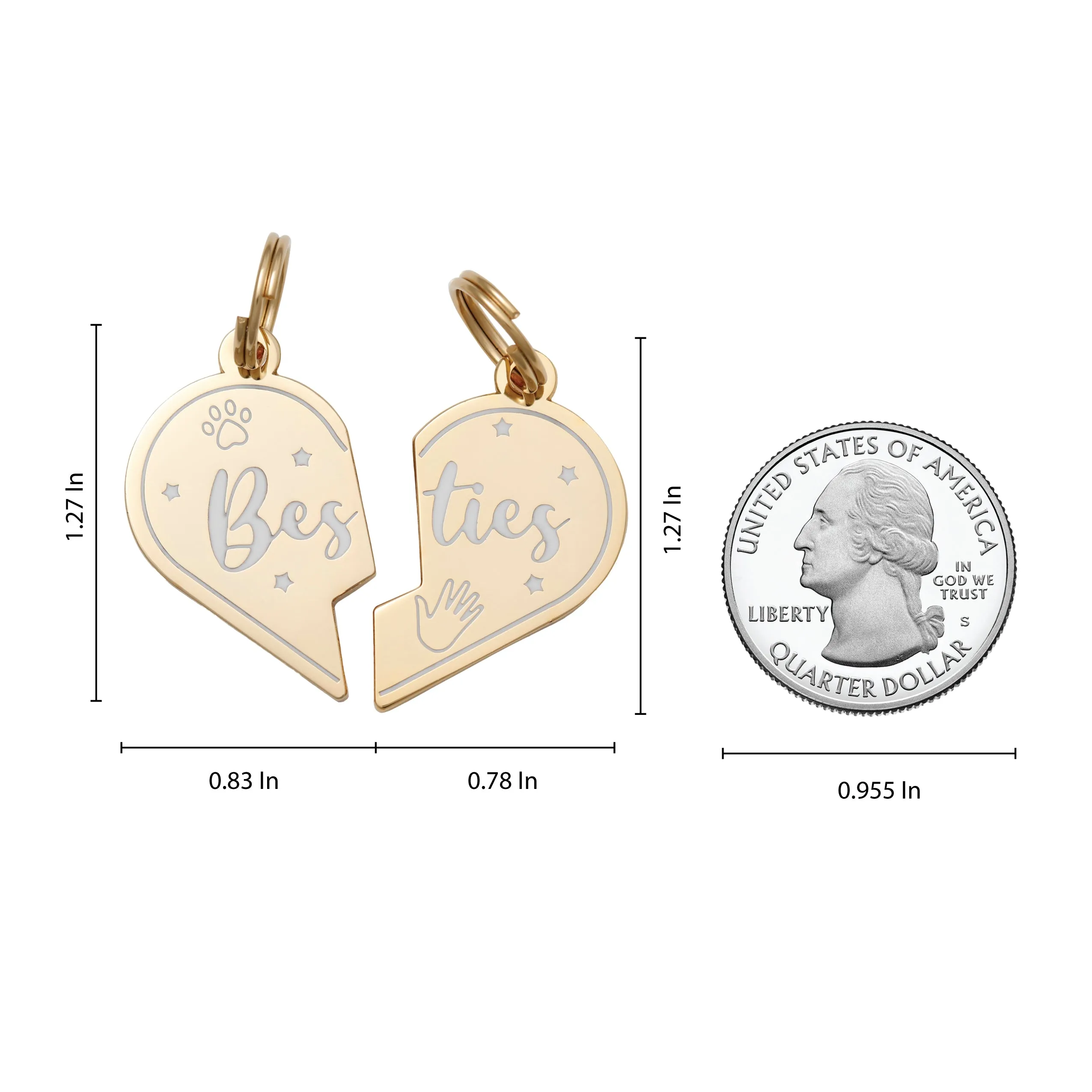Wholesale ID Tag - Besties - Tag & Charm