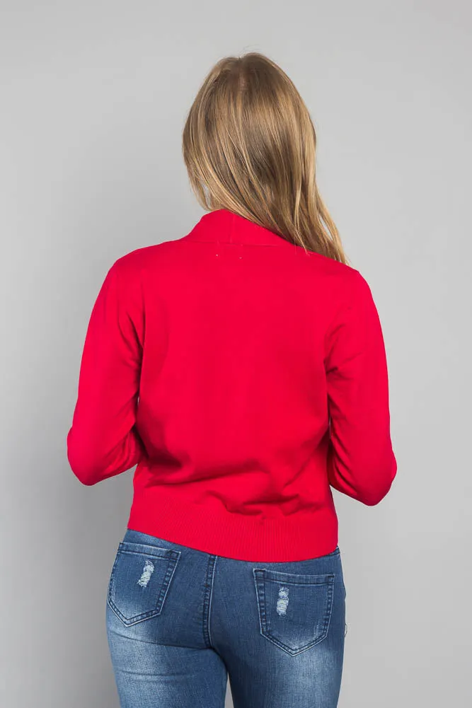 Women's Classic 3/4 Sleeve Cropped Cardigan