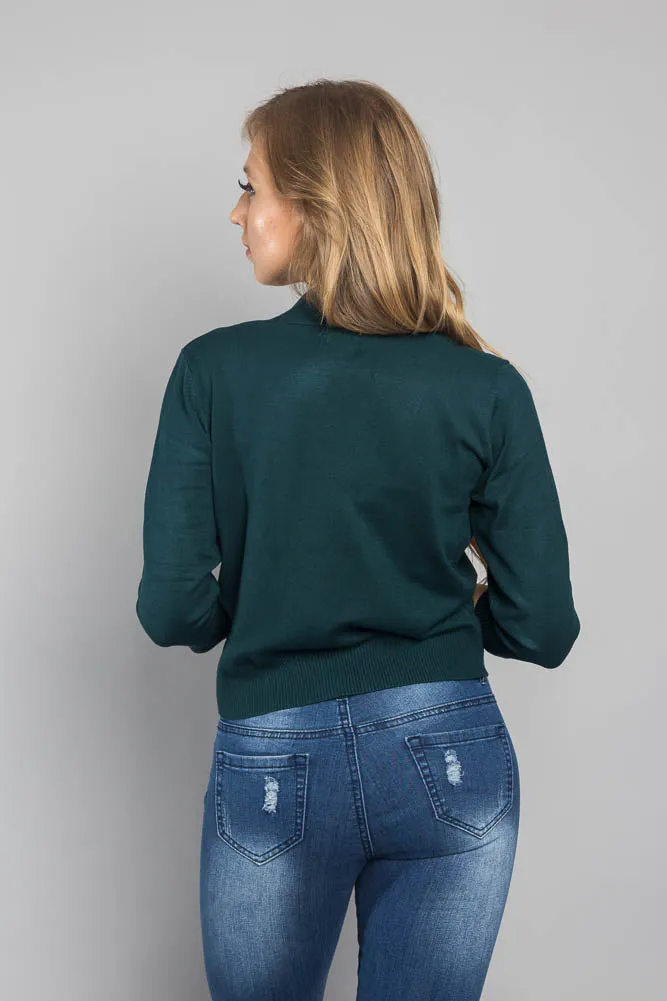 Women's Classic 3/4 Sleeve Cropped Cardigan