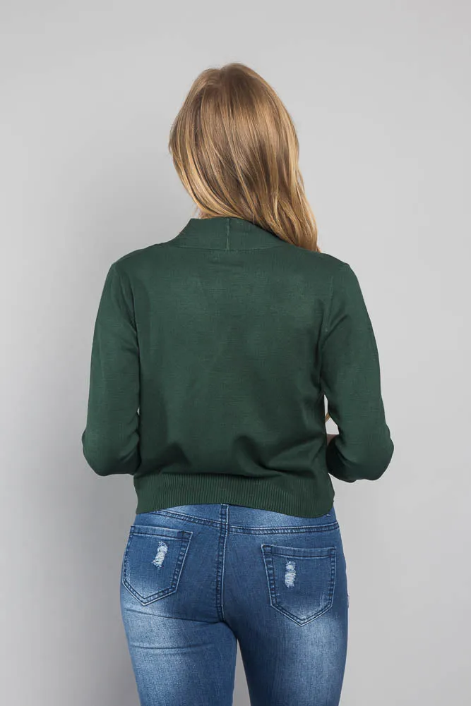 Women's Classic 3/4 Sleeve Cropped Cardigan