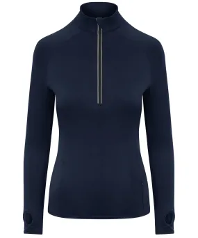 Womens Cool Flex long half-zip top | French Navy
