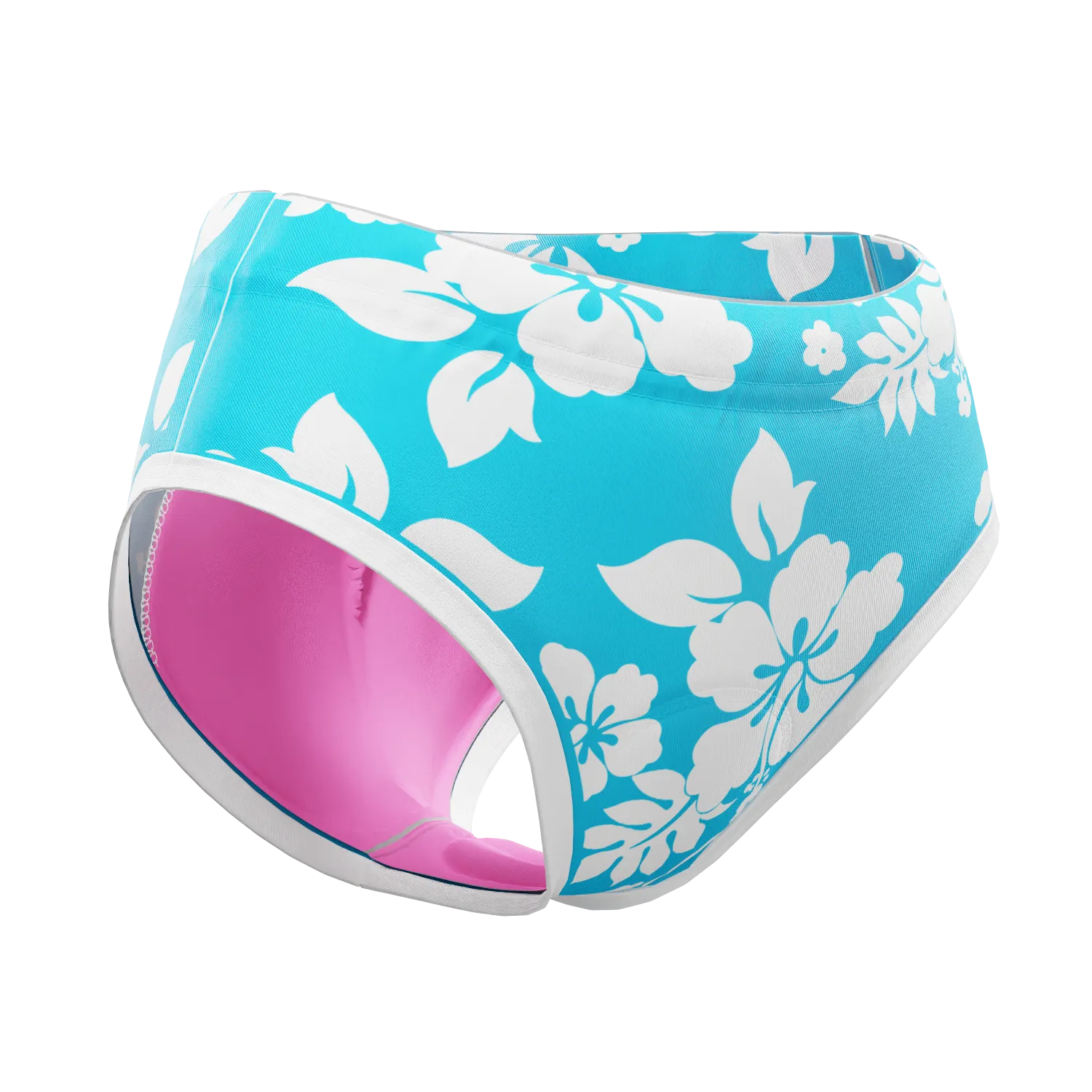 Women's Hawaiian Aloha Floral Gel Padded Cycling Underwear-Briefs