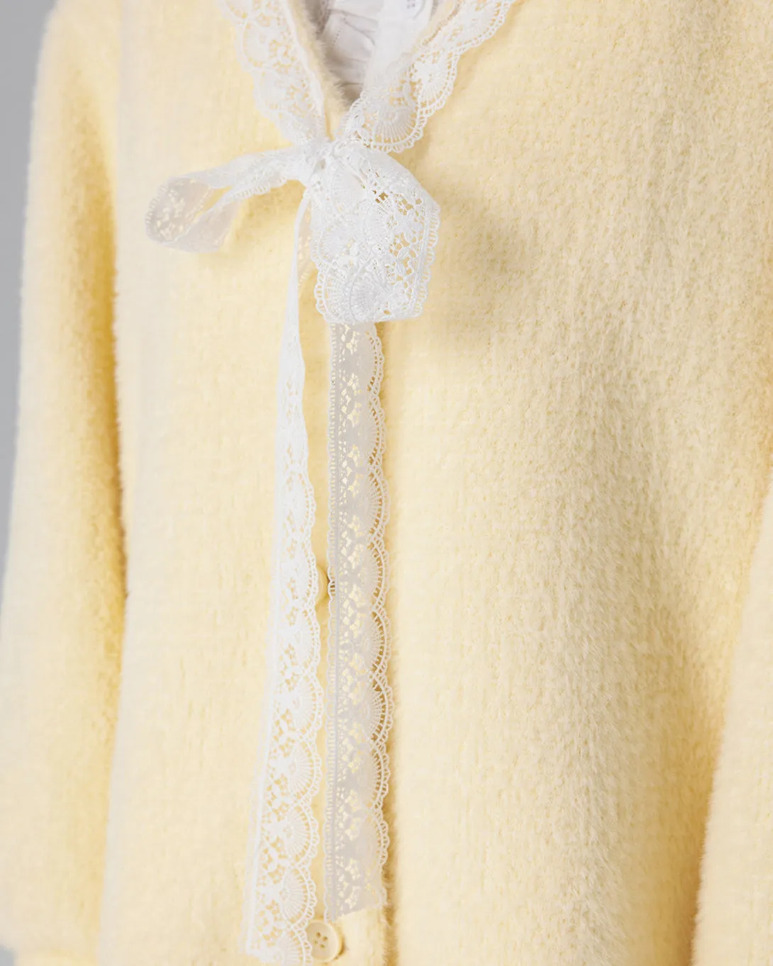 Yellow / Purple Fluffy Mink Wool Cardigan Sweater